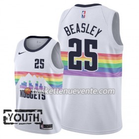 Maillot Basket Denver Nuggets Malik Beasley 25 2018-19 Nike City Edition Blanc Swingman - Enfant